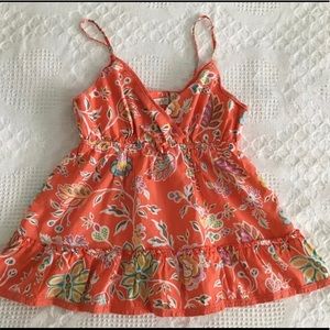 Old Navy Orange Floral spaghetti Strap Cami Top